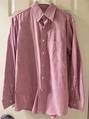 arrow dover men’s vintage light purple oxford long sleeve shirt 100% cotton